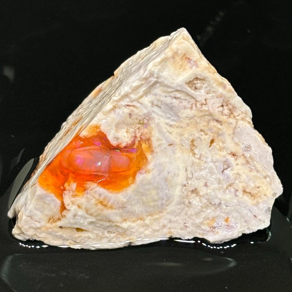 Albino White Based Orange Mexican Fire Opal Collectors Stone